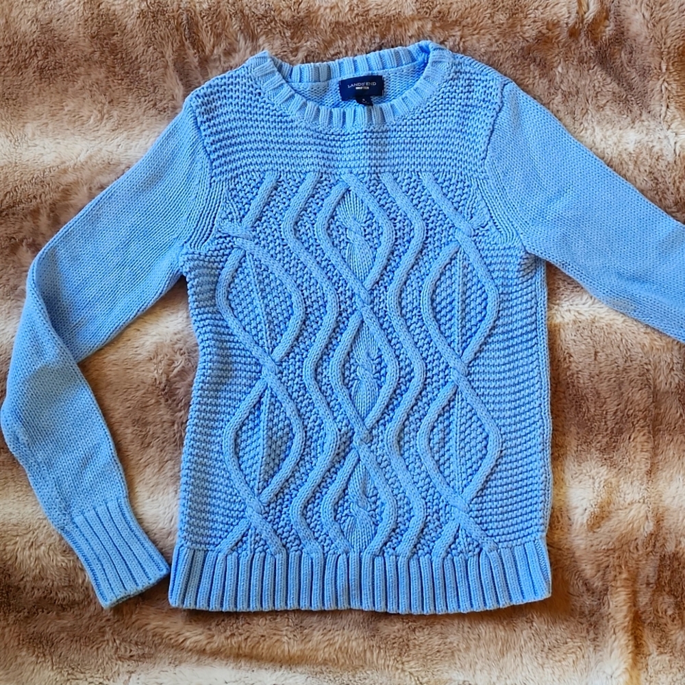 Lands End Ribbed Knitted Sweater